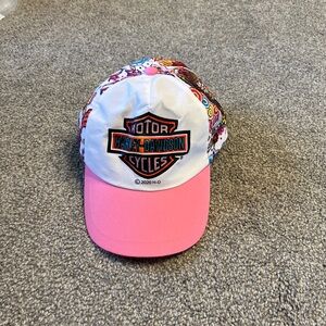 Harley-Davidson hat‎ baby girls pink white cap biker grunge logo streetwear